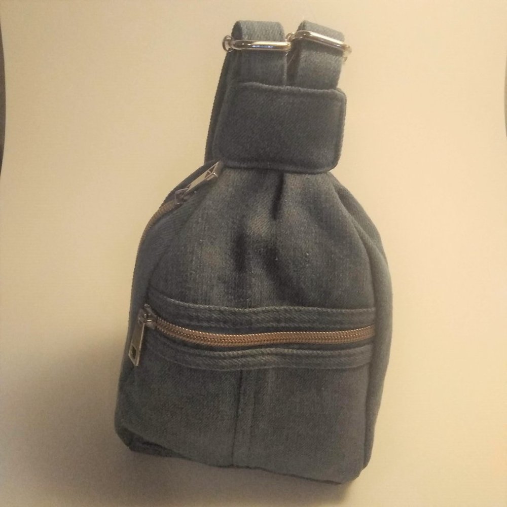 No Boundaries Denim Mini Chain Backpack